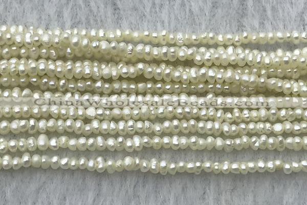 FWP14 14.5 inches 1.8mm potato white freshwater pearl strands