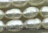 FWP172 14.5 inches 5mm - 6mm rice white freshwater pearl strands
