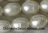 FWP185 15 inches 6mm - 7mm rice white freshwater pearl strands