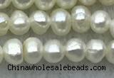 FWP21 14.5 inches 3mm - 3.5mm potato white freshwater pearl strands