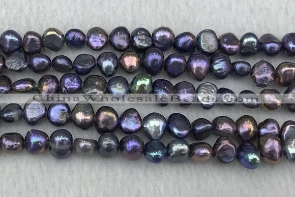 FWP242 15 inches 6mm - 7mm baroque black freshwater pearl strands