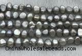 FWP246 15 inches 7mm - 8mm baroque grey freshwater pearl strands