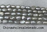 FWP281 15 inches 7mm - 8mm baroque grey freshwater pearl strands