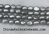 FWP287 15 inches 9mm - 10mm baroque grey freshwater pearl strands