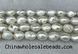 FWP312 15 inches 12mm - 13mm baroque white freshwater pearl strands