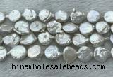 FWP380 15 inches 12mm - 13mm coin freshwater pearl beads