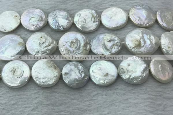 FWP381 15 inches 18mm - 20mm coin freshwater pearl beads
