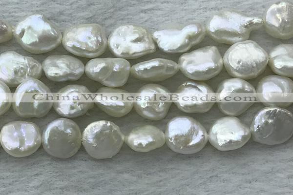 FWP385 15 inches 11mm - 12mm coin freshwater pearl beads