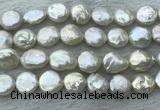 FWP386 15 inches 12mm - 13mm coin freshwater pearl beads