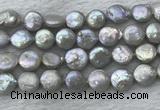 FWP390 15 inches 11mm - 12mm coin freshwater pearl beads