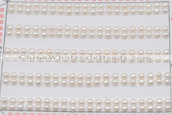 FWP450 half-drilled 3-3.5mm bread freshwater pearl beads