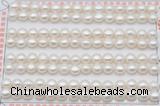 FWP456 half-drilled 6-6.5mm bread freshwater pearl beads