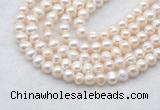 FWP481 14 inches 6mm - 7mm potato white freshwater pearl strands