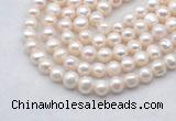 FWP483 14.5 inches 8mm - 9mm potato white freshwater pearl strands