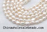 FWP494 14 inches 7mm - 8mm baroque white freshwater pearl strands