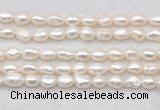 FWP496 14 inches 8mm - 9mm baroque white freshwater pearl strands