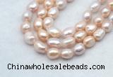 FWP502 14 inches 10mm - 11mm baroque lavender freshwater pearl strands