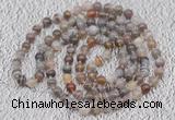 GMN108 Hand-knotted 6mm Botswana agate 108 beads mala necklaces