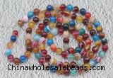 GMN109 Hand-knotted 6mm banded agate 108 beads mala necklaces