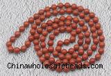 GMN113 Hand-knotted 6mm red jasper 108 beads mala necklaces