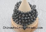 GMN1132 Hand-knotted 8mm, 10mm black labradorite 108 beads mala necklaces