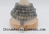 GMN1138 Hand-knotted 8mm, 10mm labradorite 108 beads mala necklaces with charm