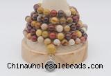 GMN1146 Hand-knotted 8mm, 10mm mookaite 108 beads mala necklaces with charm