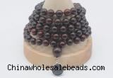 GMN1161 Hand-knotted 8mm, 10mm brecciated jasper 108 beads mala necklaces with charm