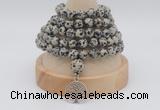 GMN1163 Hand-knotted 8mm, 10mm dalmatian jasper 108 beads mala necklaces with charm