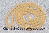 GMN117 Hand-knotted 6mm honey jade 108 beads mala necklaces