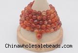 GMN1197 Hand-knotted 8mm, 10mm red banded agate 108 beads mala necklaces with charm