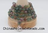 GMN1206 Hand-knotted 8mm, 10mm Indian agate 108 beads mala necklaces with charm