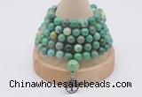 GMN1210 Hand-knotted 8mm, 10mm grass agate 108 beads mala necklaces with charm