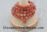 GMN1212 Hand-knotted 8mm, 10mm fire agate 108 beads mala necklaces with charm
