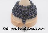 GMN1227 Hand-knotted 8mm, 10mm purple tiger eye 108 beads mala necklaces with charm