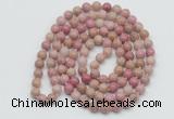 GMN129 Hand-knotted 6mm pink wooden jasper 108 beads mala necklaces