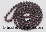 GMN138 Hand-knotted 6mm garnet 108 beads mala necklaces