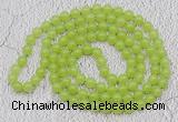 GMN15 Hand-knotted 8mm candy jade 108 beads mala necklaces