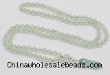 GMN1624 Hand-knotted 6mm prehnite 108 beads mala necklace with pendant