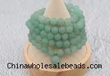 GMN2200 Hand-knotted 8mm, 10mm matte green aventurine 108 beads mala necklaces