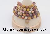 GMN2214 Hand-knotted 8mm, 10mm matte mookaite 108 beads mala necklace with charm