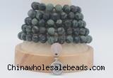 GMN2233 Hand-knotted 8mm, 10mm matte kambaba jasper 108 beads mala necklaces with charm