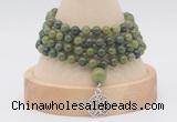 GMN2449 Hand-knotted 6mm Canadian jade 108 beads mala necklaces with charm