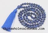GMN258 Hand-knotted 6mm lapis lazuli 108 beads mala necklaces with tassel