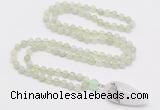 GMN4017 Hand-knotted 8mm, 10mm New jade 108 beads mala necklace with pendant