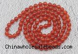 GMN406 Hand-knotted 8mm, 10mm red agate 108 beads mala necklaces