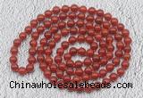 GMN407 Hand-knotted 8mm, 10mm red agate 108 beads mala necklaces
