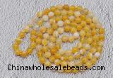 GMN415 Hand-knotted 8mm, 10mm yellow banded agate 108 beads mala necklaces