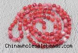 GMN416 Hand-knotted 8mm, 10mm banded agate 108 beads mala necklaces