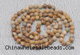 GMN446 Hand-knotted 8mm, 10mm picture jasper 108 beads mala necklaces